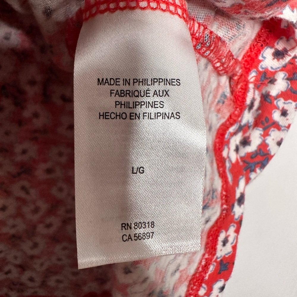 Lucky brand women’s Floral Red Women's Top. Size large - Picture 5 of 7